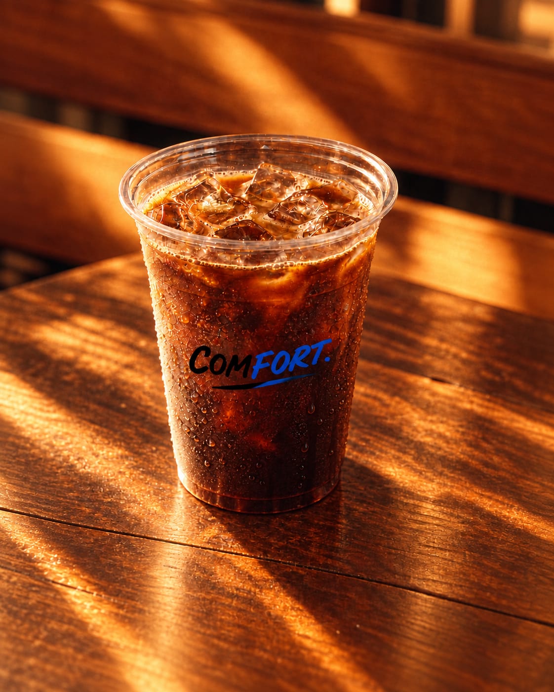 Iced coffee in a clear cup